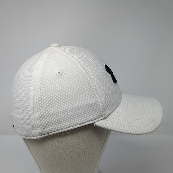 Under Armour Fitted Baseball Cap White One Size Embroidered 6 Panel - Picture 5 of 9